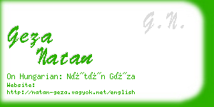 geza natan business card